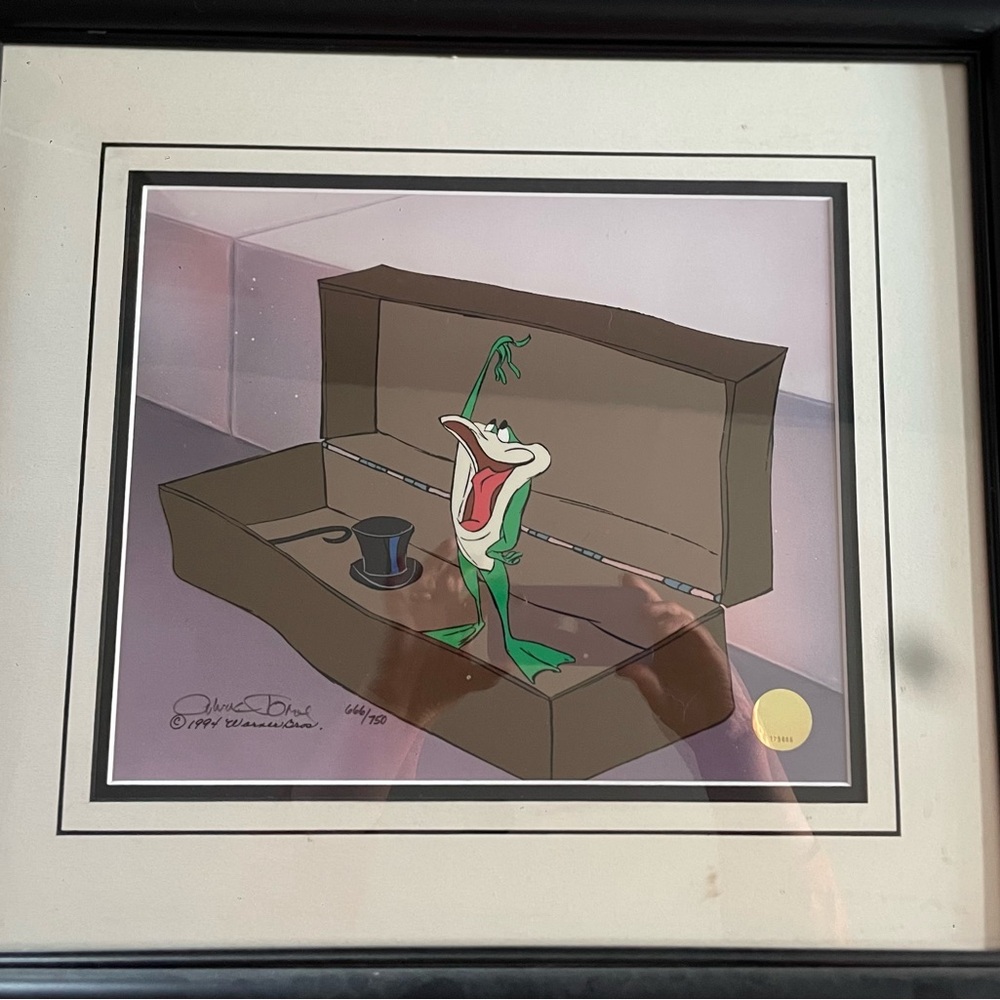 Framed Michigan J. Frog VI Cel Drawing by Chuck Jones